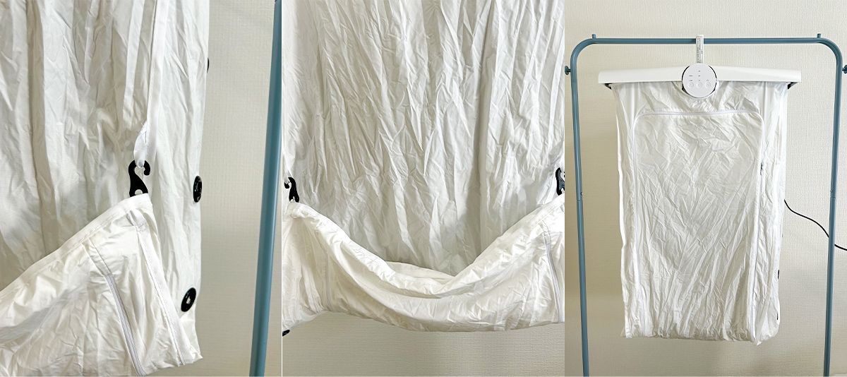 A4サイズの超コンパクト衣服乾燥機。必要な量を素早く乾燥
