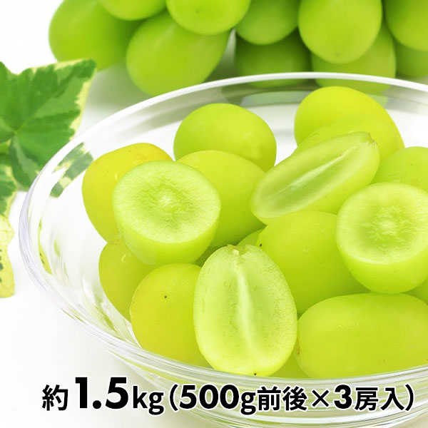 築地おぐま屋 秀品シャインマスカット 約1.5kg（500g前後×3房入）