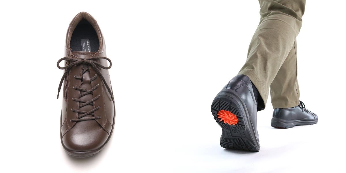 ひざが軽くなれば毎日はもっと楽しくなる！歩くのが好きになる日本製の一足。