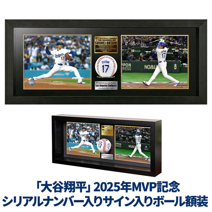「大谷翔平」2025年MVP記念 シリアルナンバー入りサイン入りボール額装