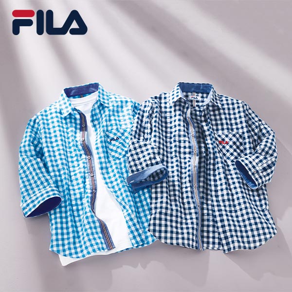 FILA(フィラ) 7分袖ギンガムチェックシャツ 1枚